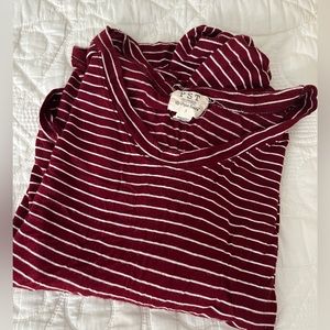 Burgundy stripe long sleeve